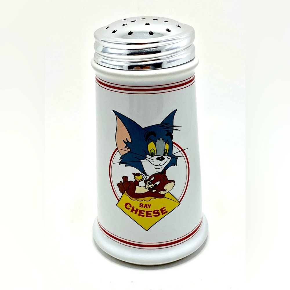 ✅ VTG WB Warner Bros Tom & Jerry Say Cheese Ceramic Shaker Unused 1997 5.5” Tall